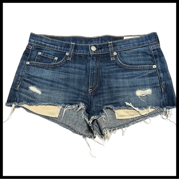 RAG & BONE Mila Distressed Cutoff Jean Shorts - Picture 1 of 6